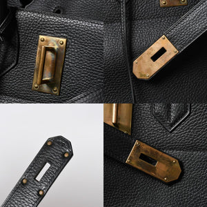 HERMES エルメス オータクロア 50 ハンドバッグ □G刻印 ノワール トゴ 2003年製 内縫い ゴールド金具 美品 中古 4a007433