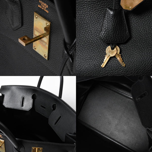 HERMES エルメス オータクロア 50 ハンドバッグ □G刻印 ノワール トゴ 2003年製 内縫い ゴールド金具 美品 中古 4a007433