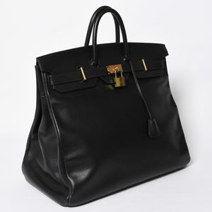 HERMES エルメス オータクロア 50 ハンドバッグ □G刻印 ノワール トゴ 2003年製 内縫い ゴールド金具 美品 中古 4a007433