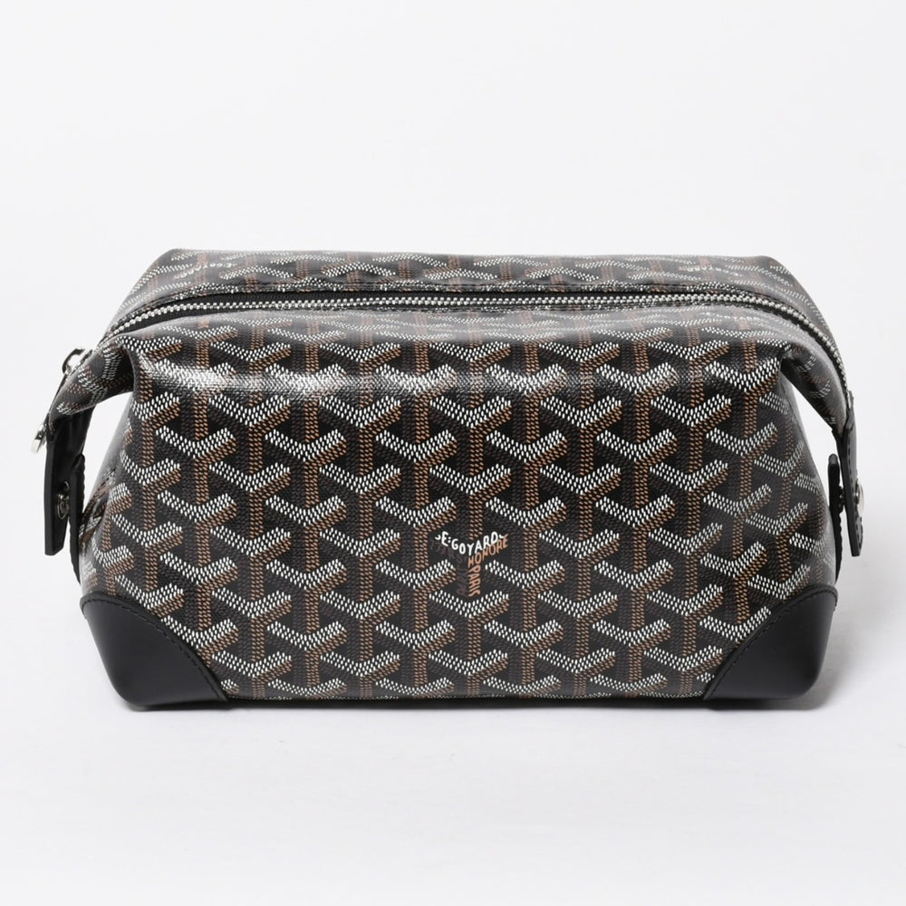 新品同様品 GOYARD ゴヤール ボウリング25 トイレタリーバッグ クラッチバッグ BOWLIN025TY01CL01P PVC レザー ブラック 中古 4a007437