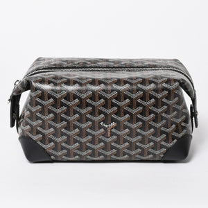 新品同様品 GOYARD ゴヤール ボウリング25 トイレタリーバッグ クラッチバッグ BOWLIN025TY01CL01P PVC レザー ブラック 中古 4a007437