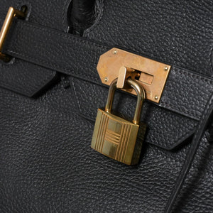 HERMES エルメス オータクロア 50 ハンドバッグ □G刻印 ノワール トゴ 2003年製 内縫い ゴールド金具 美品 中古 4a007433