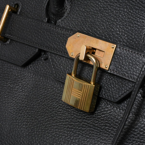 HERMES エルメス オータクロア 50 ハンドバッグ □G刻印 ノワール トゴ 2003年製 内縫い ゴールド金具 美品 中古 4a007433