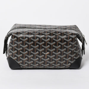 新品同様品 GOYARD ゴヤール ボウリング25 トイレタリーバッグ クラッチバッグ BOWLIN025TY01CL01P PVC レザー ブラック 中古 4a007437