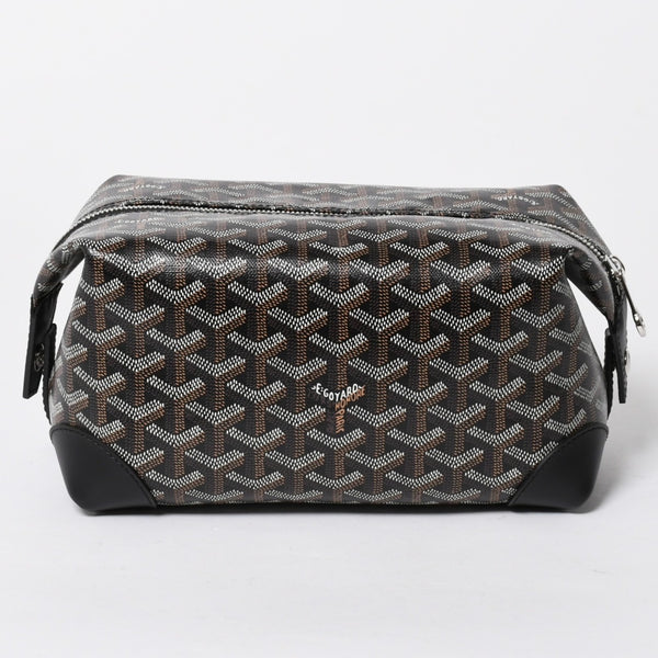 新品同様品 GOYARD ゴヤール ボウリング25 トイレタリーバッグ クラッチバッグ BOWLIN025TY01CL01P PVC レザー ブラック 中古 4a007437