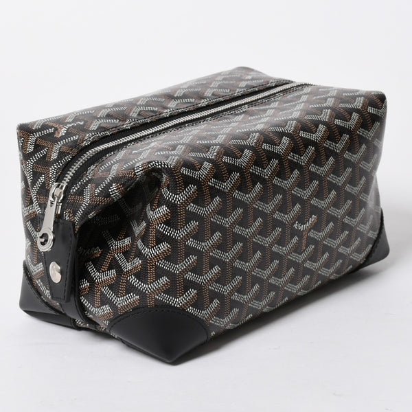 新品同様品 GOYARD ゴヤール ボウリング25 トイレタリーバッグ クラッチバッグ BOWLIN025TY01CL01P PVC レザー ブラック 中古 4a007437