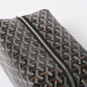 新品同様品 GOYARD ゴヤール ボウリング25 トイレタリーバッグ クラッチバッグ BOWLIN025TY01CL01P PVC レザー ブラック 中古 4a007437
