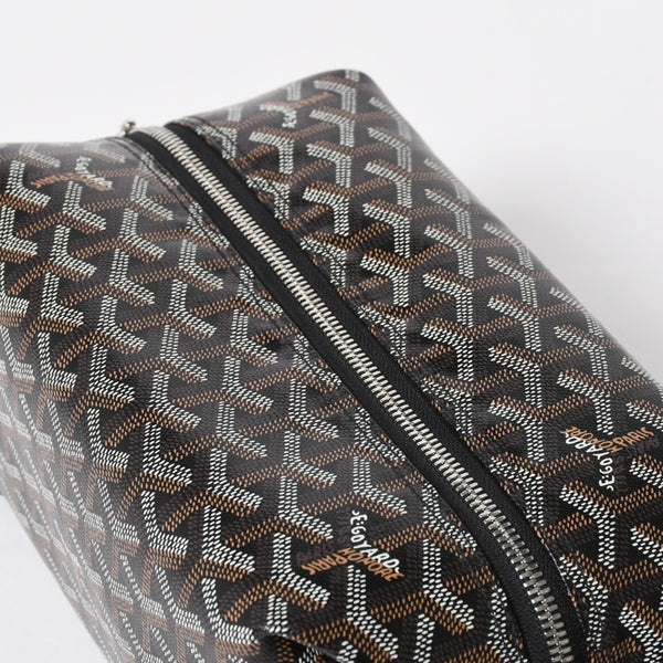 新品同様品 GOYARD ゴヤール ボウリング25 トイレタリーバッグ クラッチバッグ BOWLIN025TY01CL01P PVC レザー ブラック 中古 4a007437