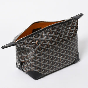 新品同様品 GOYARD ゴヤール ボウリング25 トイレタリーバッグ クラッチバッグ BOWLIN025TY01CL01P PVC レザー ブラック 中古 4a007437