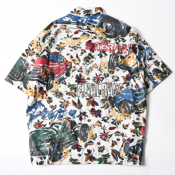 極美品 sacai サカイ 25SS CAR RACE TROPICAL PRINT SHIRT カーレース トロピカル プリント 半袖シャツ 25-03651M サイズ2 総柄 中古 4a007446