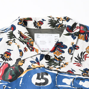極美品 sacai サカイ 25SS CAR RACE TROPICAL PRINT SHIRT カーレース トロピカル プリント 半袖シャツ 25-03651M サイズ2 総柄 中古 4a007446