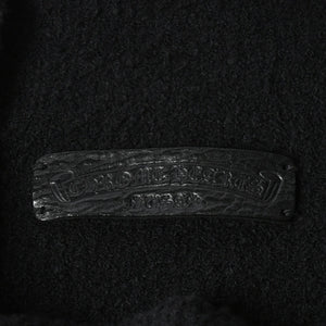 極美品 CHROME HEARTS クロムハーツ ハラコクロスパッチ ハイネック ニットセーター ブラック シルバー金具 サイズS 中古 4a007233