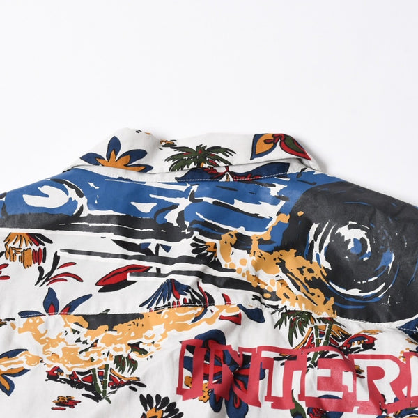 極美品 sacai サカイ 25SS CAR RACE TROPICAL PRINT SHIRT カーレース トロピカル プリント 半袖シャツ 25-03651M サイズ2 総柄 中古 4a007446
