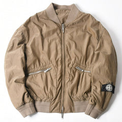 極美品 Dior ディオール × STONE ISLAND ストーンアイランド ボンバージャケット 493C401A6263 サイズ54 ブラウン 中古 4a007456