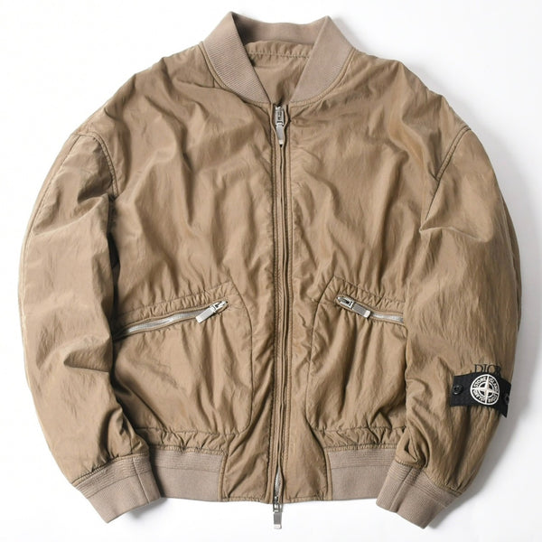 極美品 Dior ディオール × STONE ISLAND ストーンアイランド ボンバージャケット 493C401A6263 サイズ54 ブラウン 中古 4a007456