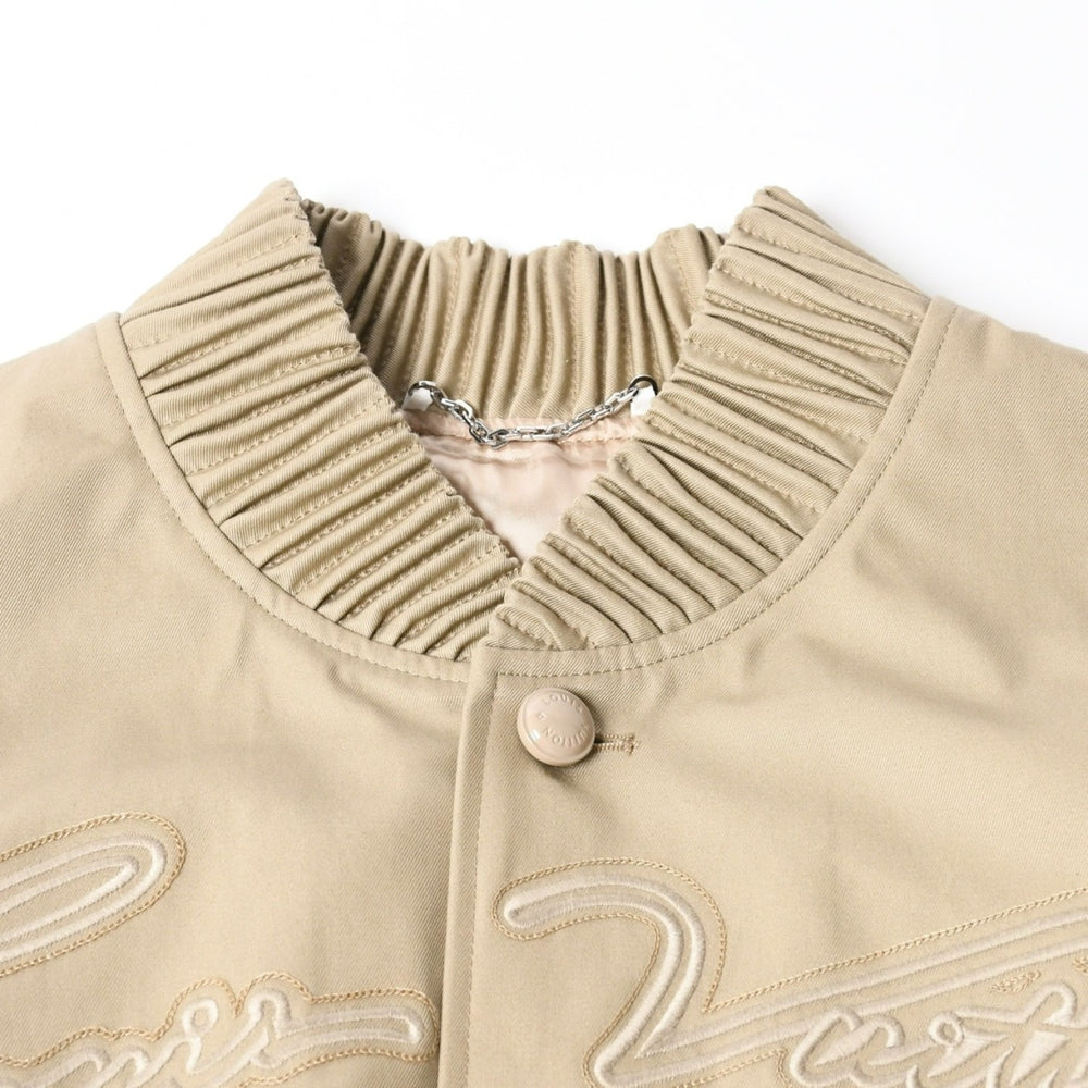 新品未使用 LOUIS VUITTON ルイヴィトン 24AW エンブロイダード ボンバージャケット RM242MQ RM6 HRB40E サイズ46 ベージュ 中古 4a007239