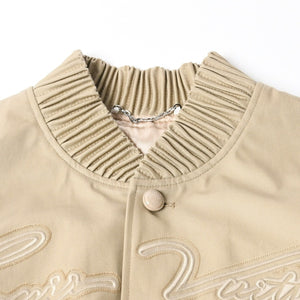 新品未使用 LOUIS VUITTON ルイヴィトン 24AW エンブロイダード ボンバージャケット RM242MQ RM6 HRB40E サイズ46 ベージュ 中古 4a007239