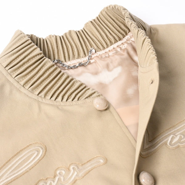 新品未使用 LOUIS VUITTON ルイヴィトン 24AW エンブロイダード ボンバージャケット RM242MQ RM6 HRB40E サイズ46 ベージュ 中古 4a007239