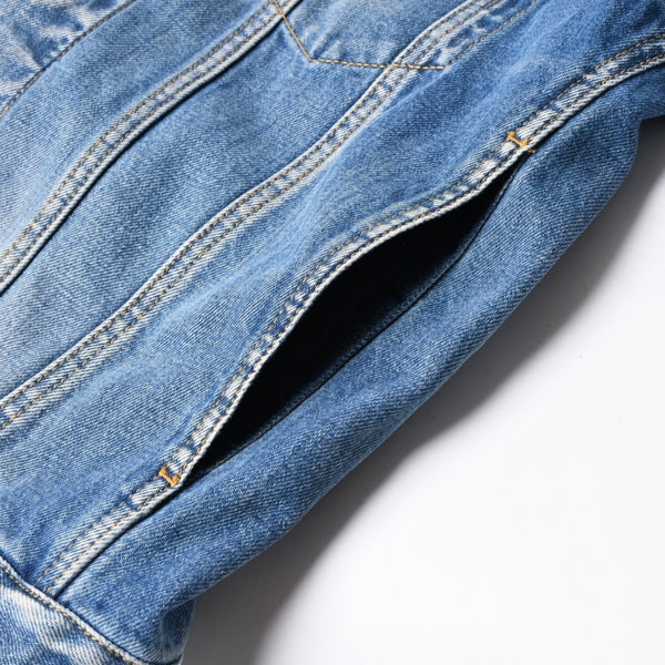 極美品 Masion Margiela メゾンマルジェラ ノーカラーデニムジャケット ブルー コットン サイズ50 SI1AM0006 S30561 中古 4a007457