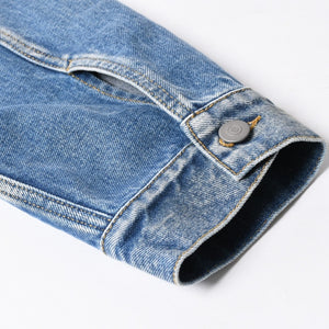 極美品 Masion Margiela メゾンマルジェラ ノーカラーデニムジャケット ブルー コットン サイズ50 SI1AM0006 S30561 中古 4a007457