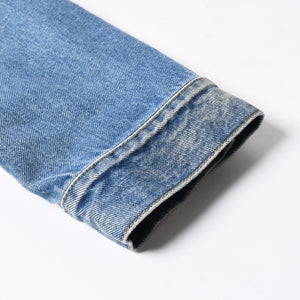 極美品 Masion Margiela メゾンマルジェラ ノーカラーデニムジャケット ブルー コットン サイズ50 SI1AM0006 S30561 中古 4a007457