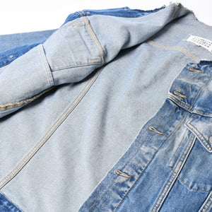 極美品 Masion Margiela メゾンマルジェラ ノーカラーデニムジャケット ブルー コットン サイズ50 SI1AM0006 S30561 中古 4a007457