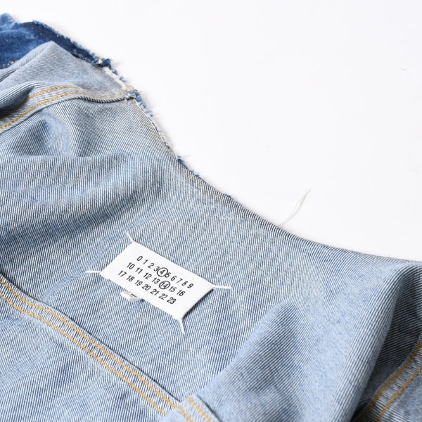 極美品 Masion Margiela メゾンマルジェラ ノーカラーデニムジャケット ブルー コットン サイズ50 SI1AM0006 S30561 中古 4a007457
