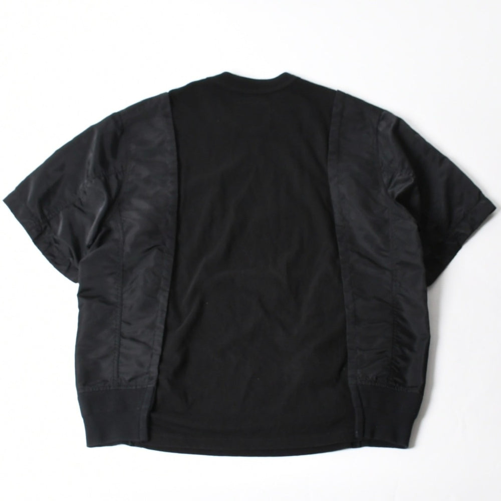 SACAI サカイ 24SS ナイロン切替 ドッキングTシャツ 24-03457M ブラック シルバー金具 サイズ3 美品 中古 4a007484