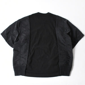 SACAI サカイ 24SS ナイロン切替 ドッキングTシャツ 24-03457M ブラック シルバー金具 サイズ3 美品 中古 4a007484
