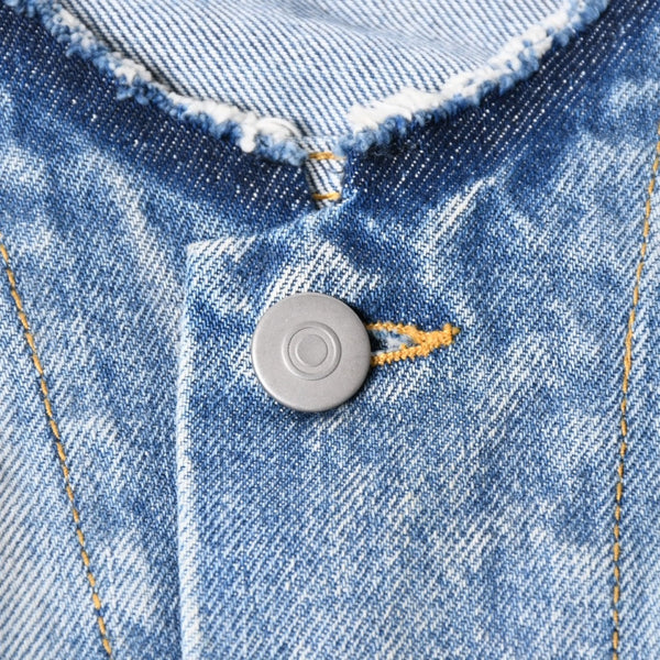 極美品 Masion Margiela メゾンマルジェラ ノーカラーデニムジャケット ブルー コットン サイズ50 SI1AM0006 S30561 中古 4a007457