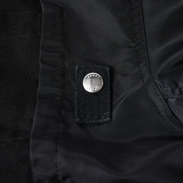 SACAI サカイ 24SS ナイロン切替 ドッキングTシャツ 24-03457M ブラック シルバー金具 サイズ3 美品 中古 4a007484