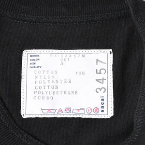 SACAI サカイ 24SS ナイロン切替 ドッキングTシャツ 24-03457M ブラック シルバー金具 サイズ3 美品 中古 4a007484