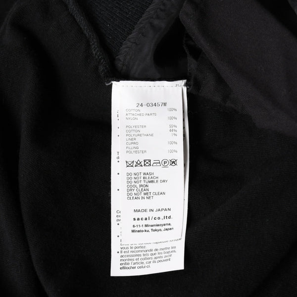 SACAI サカイ 24SS ナイロン切替 ドッキングTシャツ 24-03457M ブラック シルバー金具 サイズ3 美品 中古 4a007484
