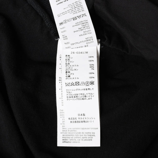 SACAI サカイ 24SS ナイロン切替 ドッキングTシャツ 24-03457M ブラック シルバー金具 サイズ3 美品 中古 4a007484