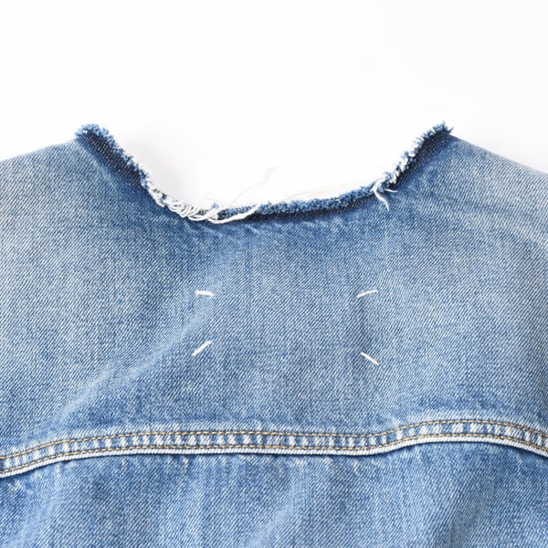 極美品 Masion Margiela メゾンマルジェラ ノーカラーデニムジャケット ブルー コットン サイズ50 SI1AM0006 S30561 中古 4a007457