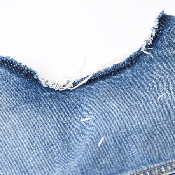 極美品 Masion Margiela メゾンマルジェラ ノーカラーデニムジャケット ブルー コットン サイズ50 SI1AM0006 S30561 中古 4a007457