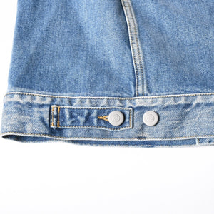 極美品 Masion Margiela メゾンマルジェラ ノーカラーデニムジャケット ブルー コットン サイズ50 SI1AM0006 S30561 中古 4a007457