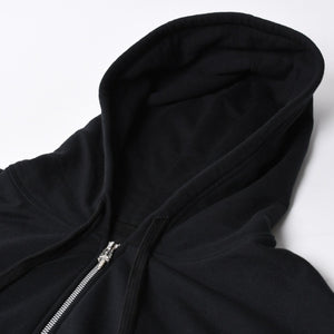 新品未使用 CHROME HEARTS クロムハーツ ジップアップフーディー サイズXL ダブルフェイス バーティカルロゴ ブラック 新型 中古 4a007589