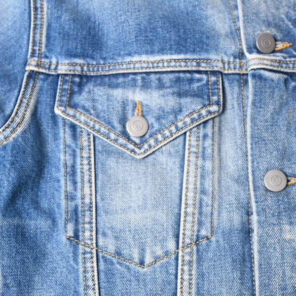 極美品 Masion Margiela メゾンマルジェラ ノーカラーデニムジャケット ブルー コットン サイズ50 SI1AM0006 S30561 中古 4a007457