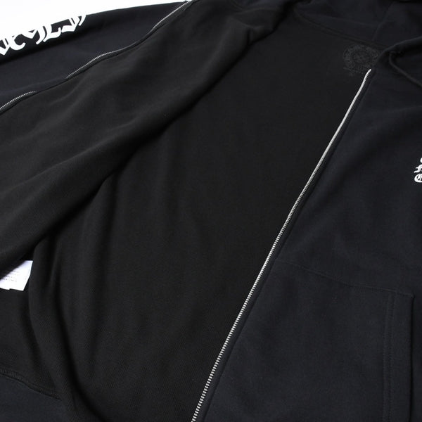 新品未使用 CHROME HEARTS クロムハーツ ジップアップフーディー サイズXL ダブルフェイス バーティカルロゴ ブラック 新型 中古 4a007589