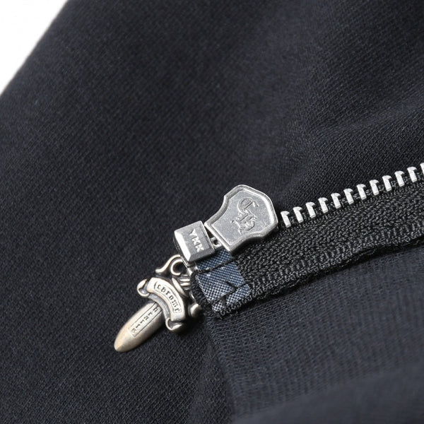 新品未使用 CHROME HEARTS クロムハーツ ジップアップフーディー サイズXL ダブルフェイス バーティカルロゴ ブラック 新型 中古 4a007589