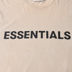 ESSENTIALS エッセンシャル FEAR OF GOD フィアオブゴッド ロゴ 半袖Tシャツ コットン アイボリー サイズXL 美品 中古 4a007430