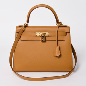 新品同様品 HERMES エルメス KELLY 28 ケリー 28 2WAYバッグ セサミ ヴォーエプソン B刻印 外縫い 2023年製 ゴールド金具 中古 4a007492