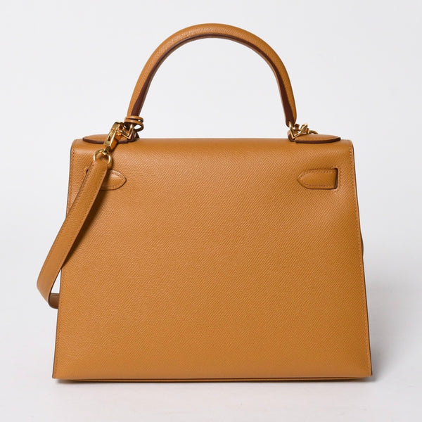 新品同様品 HERMES エルメス KELLY 28 ケリー 28 2WAYバッグ セサミ ヴォーエプソン B刻印 外縫い 2023年製 ゴールド金具 中古 4a007492