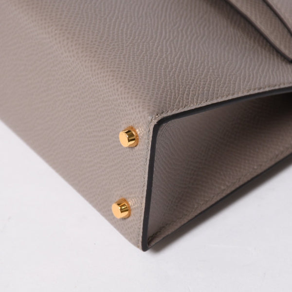 新品同様 HERMES エルメス MINI KELLY Ⅱ ミニケリー2 ハンドバッグ D刻印 ヴォーエプソン グリアスファルト GD金具 外縫い 2019年製 中古 4a007491