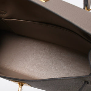 新品同様 HERMES エルメス MINI KELLY Ⅱ ミニケリー2 ハンドバッグ D刻印 ヴォーエプソン グリアスファルト GD金具 外縫い 2019年製 中古 4a007491