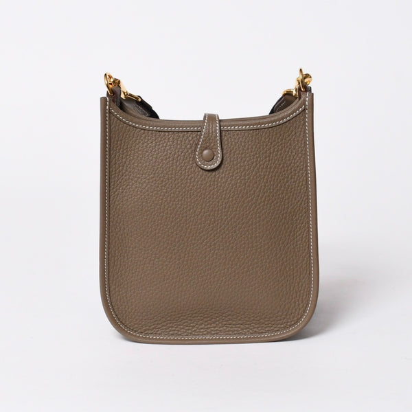新品同様 HERMES エルメス エヴリンTPM ショルダーバッグ K刻印 トリヨンクレマンス エトゥープ ゴールド金具 中古 4a007150