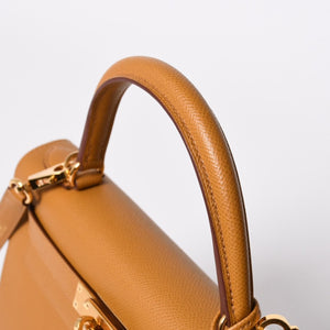 新品同様品 HERMES エルメス KELLY 28 ケリー 28 2WAYバッグ セサミ ヴォーエプソン B刻印 外縫い 2023年製 ゴールド金具 中古 4a007492