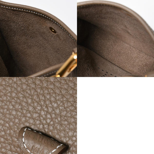 新品同様 HERMES エルメス エヴリンTPM ショルダーバッグ K刻印 トリヨンクレマンス エトゥープ ゴールド金具 中古 4a007150