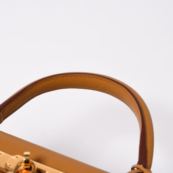 新品同様品 HERMES エルメス KELLY 28 ケリー 28 2WAYバッグ セサミ ヴォーエプソン B刻印 外縫い 2023年製 ゴールド金具 中古 4a007492
